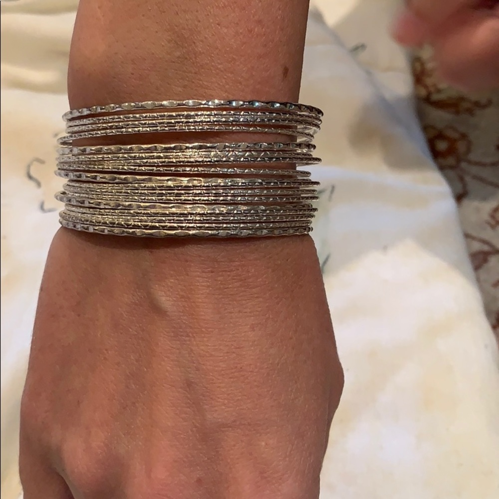 Sterling Silver Bangle - Multi Layer Bangle - image 4